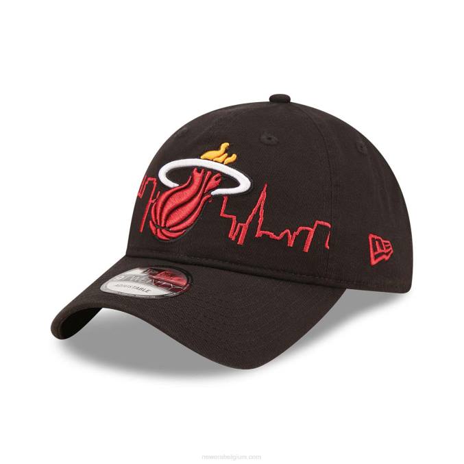 New Era miami heat nba tip off 2022 zwarte 9twenty verstelbare pet BT242255