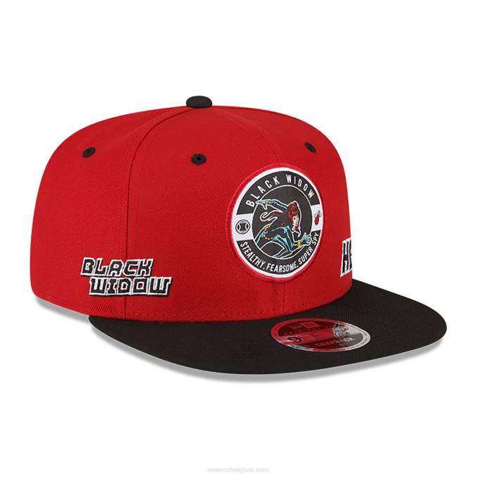 New Era miami heat nba x marvel zwarte weduwe rode 9fifty snapback pet BT241962