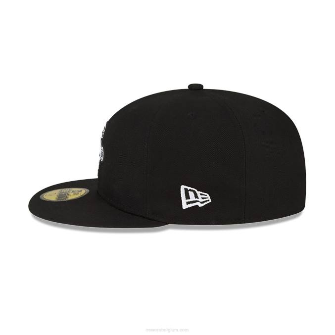New Era miami heat nba x marvel zwarte weduwe zwarte 59fifty getailleerde pet BT241332