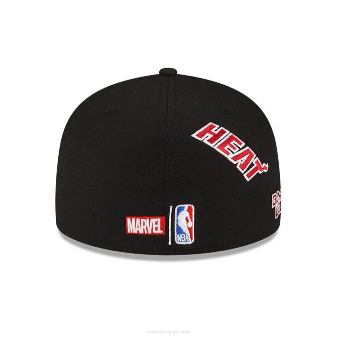 New Era miami heat nba x marvel zwarte weduwe zwarte 59fifty getailleerde pet BT241332