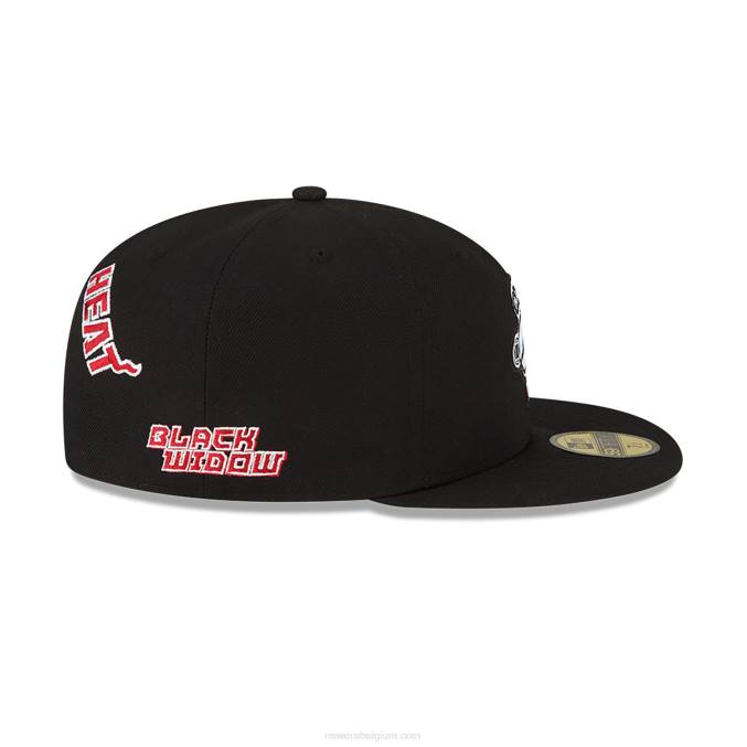 New Era miami heat nba x marvel zwarte weduwe zwarte 59fifty getailleerde pet BT241332