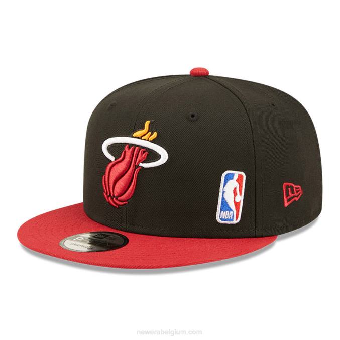 New Era miami heat nba zwarte letter arch zwarte 9fifty snapback pet BT242067