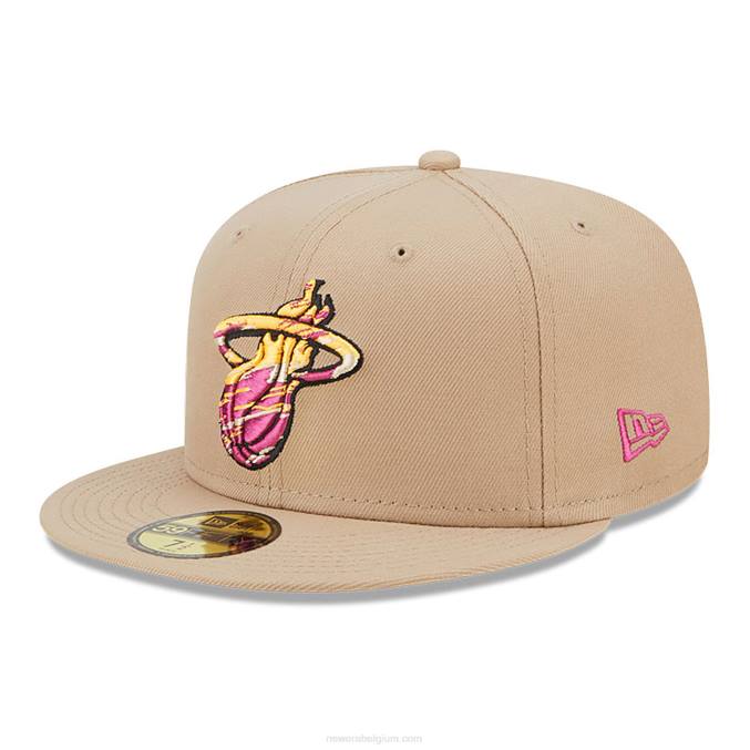New Era miami heat team neonbeige 59fifty getailleerde pet BT24566