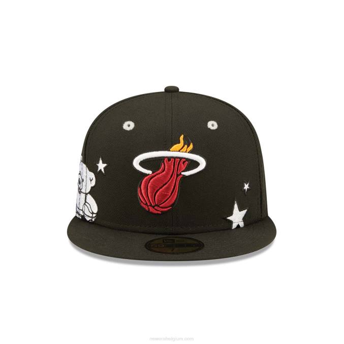 New Era miami heat teddy zwart 59fifty getailleerde pet BT24720