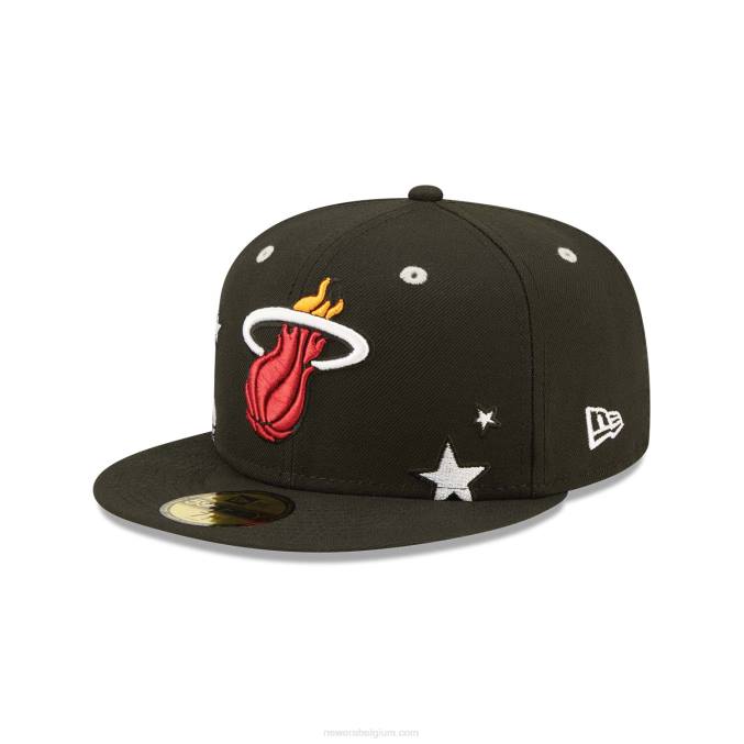 New Era miami heat teddy zwart 59fifty getailleerde pet BT24720