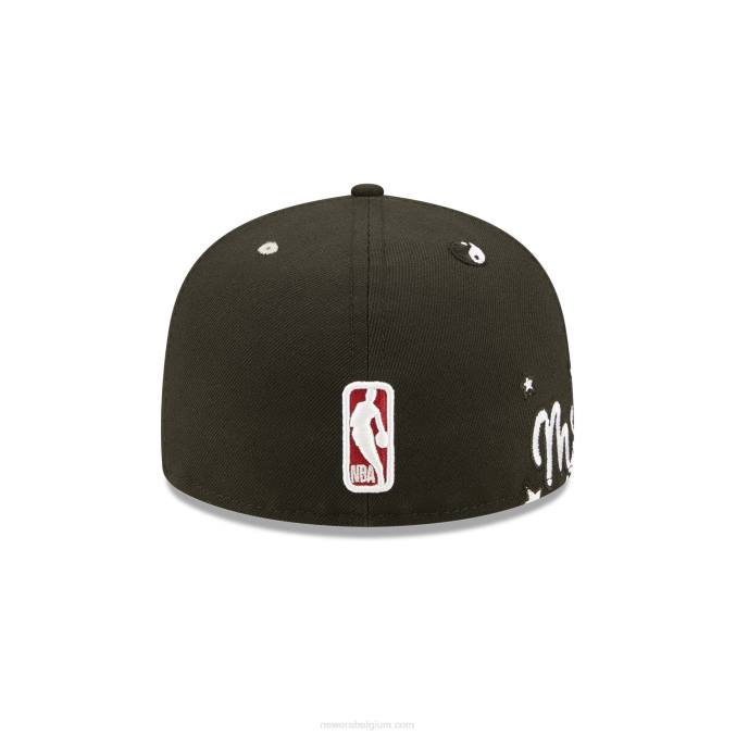 New Era miami heat teddy zwart 59fifty getailleerde pet BT24720