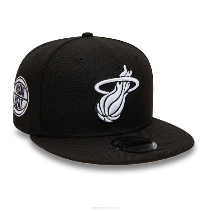 New Era miami heat zwarte 9fifty snapback pet BT242021