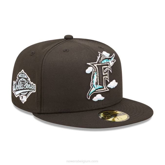 New Era miami marlins comic cloud zwarte 59fifty pet BT241146