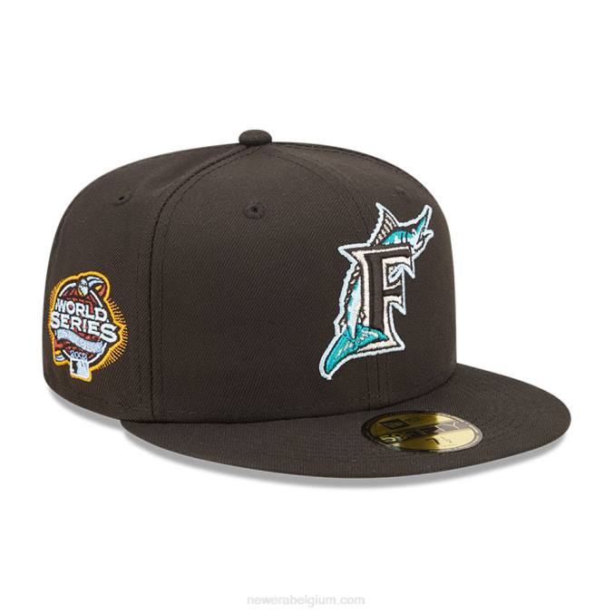 New Era miami marlins mlb cloud zwarte 59fifty getailleerde pet BT24422