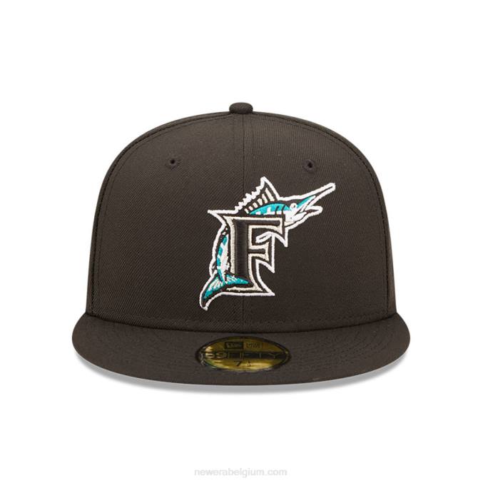 New Era miami marlins mlb cloud zwarte 59fifty getailleerde pet BT24549