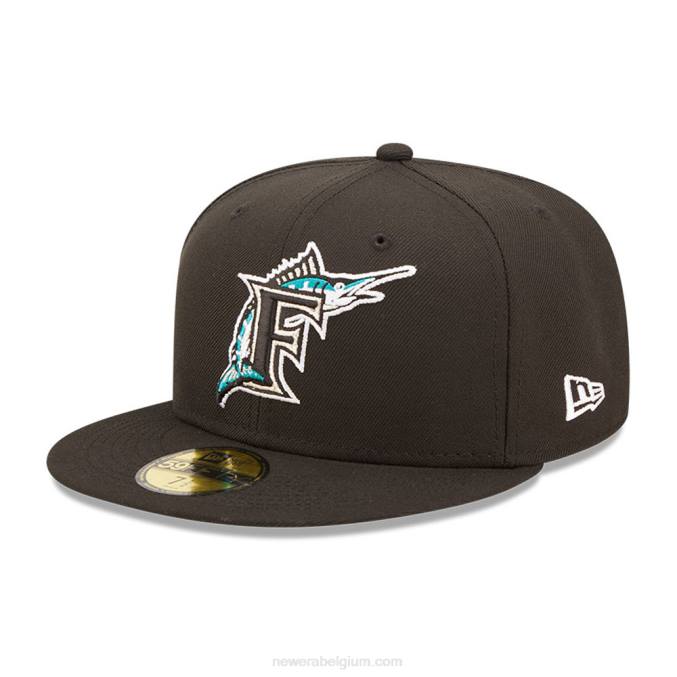 New Era miami marlins mlb cloud zwarte 59fifty getailleerde pet BT24549