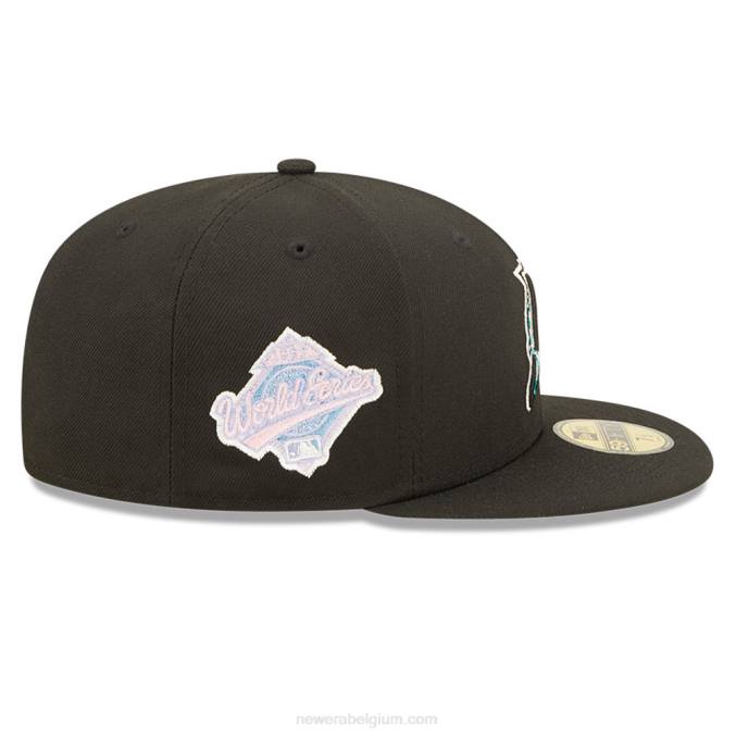 New Era miami marlins mlb pop sweat zwart 59fifty getailleerde pet BT24785