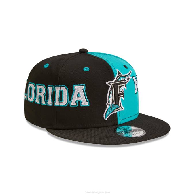 New Era miami marlins teamsplit zwarte 9fifty snapback pet BT242025