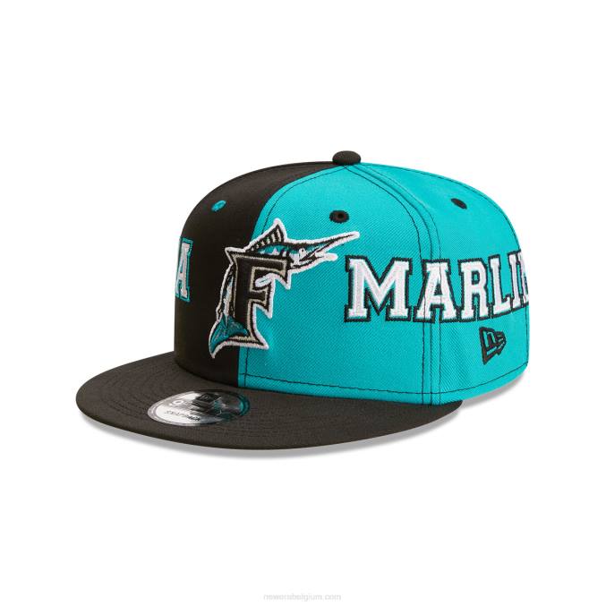 New Era miami marlins teamsplit zwarte 9fifty snapback pet BT242025