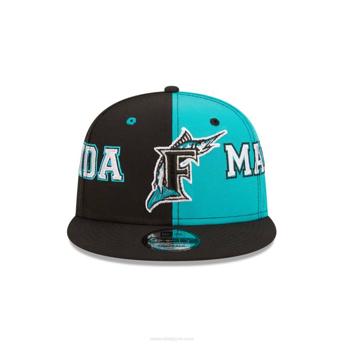 New Era miami marlins teamsplit zwarte 9fifty snapback pet BT242025