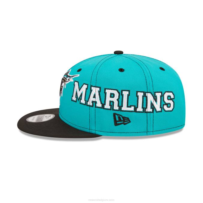 New Era miami marlins teamsplit zwarte 9fifty snapback pet BT242025