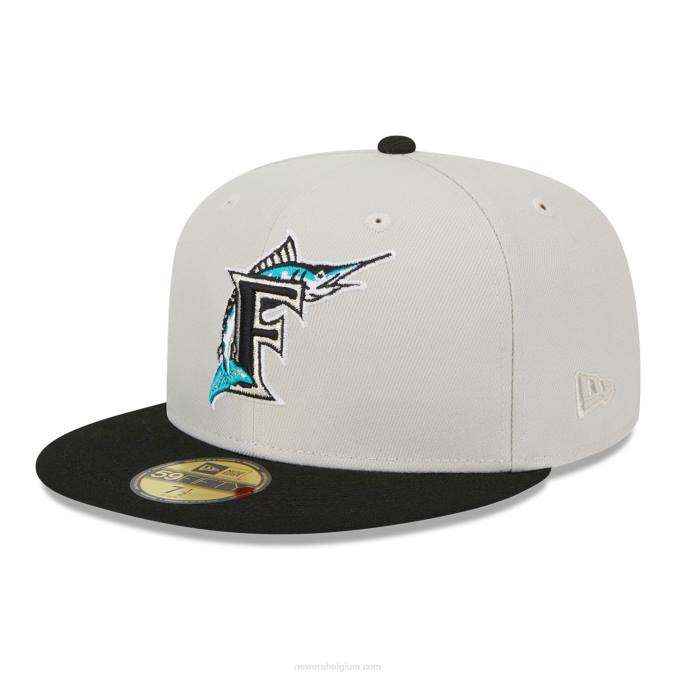 New Era miami marlins varsity letter stone 59fifty getailleerde pet BT24439