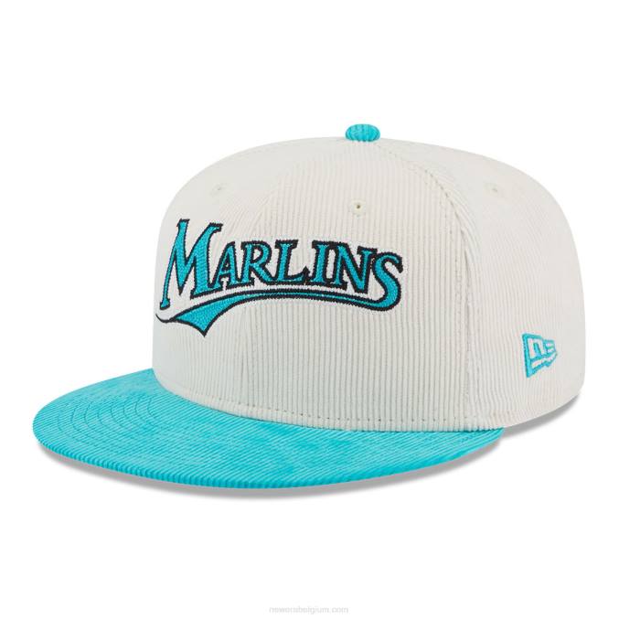 New Era miami marlins vintage koord witte 59fifty getailleerde pet BT241284