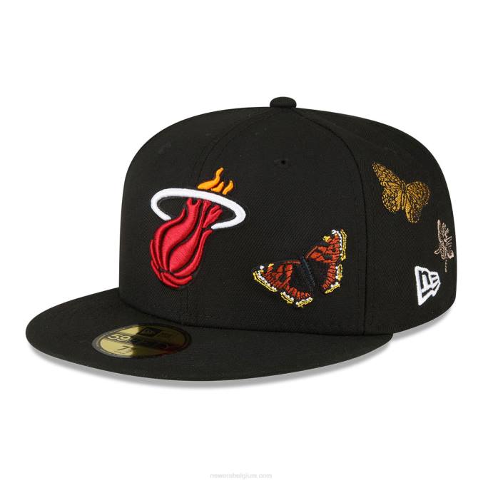 New Era miami warmtevilt x nba zwarte 59fifty getailleerde pet BT241115