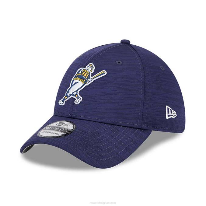 New Era milwaukee brewers mlb clubhouse blauw 39thirty stretch fit pet BT242168