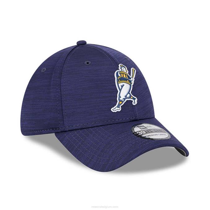 New Era milwaukee brewers mlb clubhouse blauw 39thirty stretch fit pet BT242168