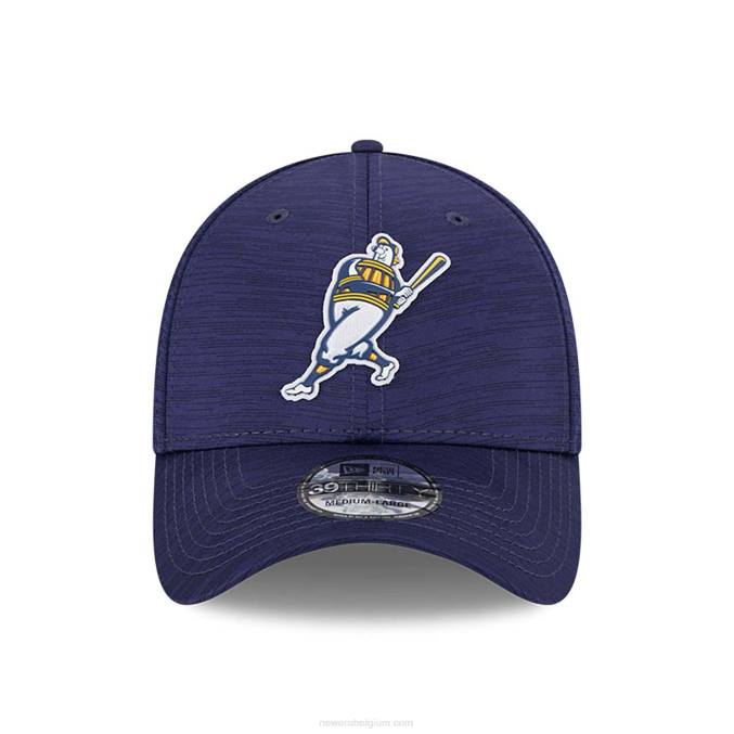 New Era milwaukee brewers mlb clubhouse blauw 39thirty stretch fit pet BT242168
