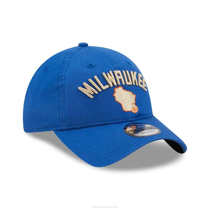 New Era milwaukee bucks authentics city edition blauwe 9twenty verstelbare pet BT242231
