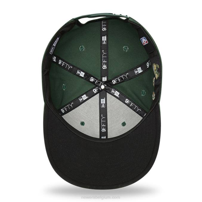 New Era milwaukee bucks script logo kaki 9fifty snapback pet BT241846