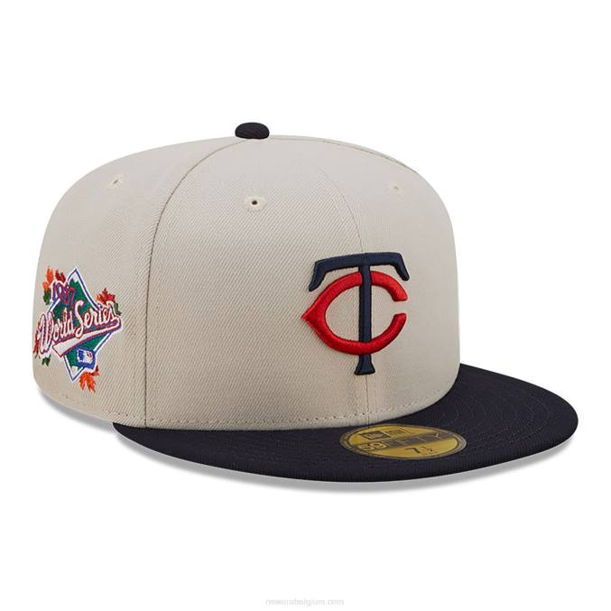 New Era minnesota twins herfst klassieke witte 59fifty getailleerde pet BT24347
