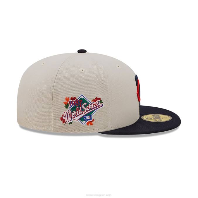 New Era minnesota twins herfst klassieke witte 59fifty getailleerde pet BT24347