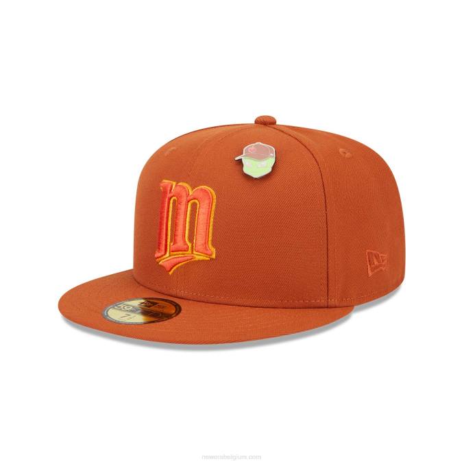 New Era minnesota twins outer space oranje 59fifty getailleerde pet BT24564