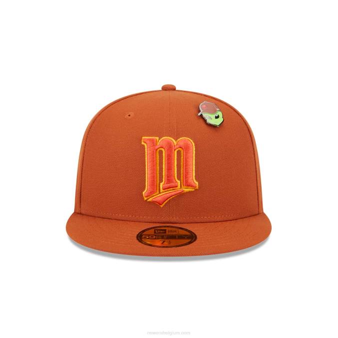 New Era minnesota twins outer space oranje 59fifty getailleerde pet BT24564
