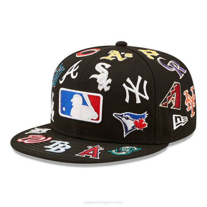 New Era mlb multi team logo zwarte 59fifty pet BT24784