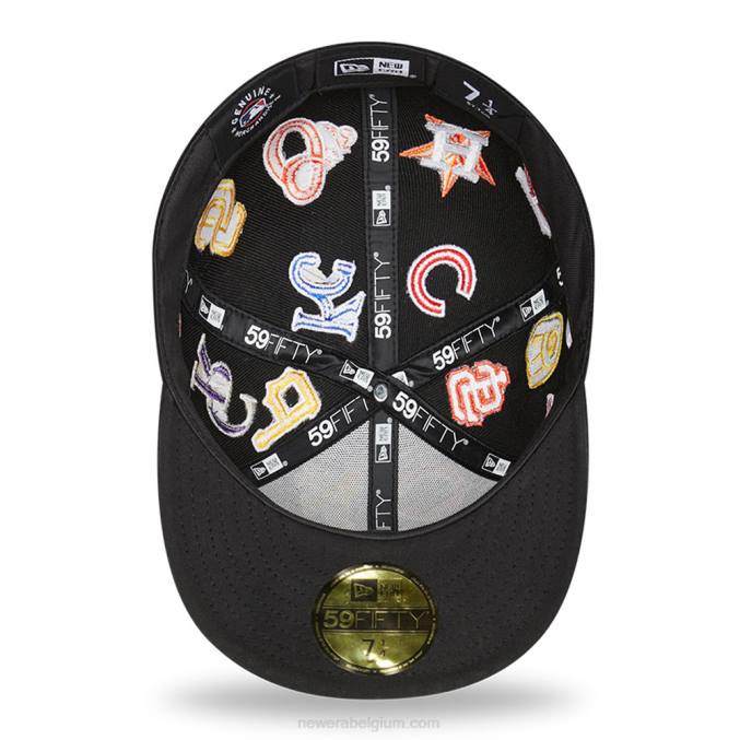 New Era mlb multi team logo zwarte 59fifty pet BT24784