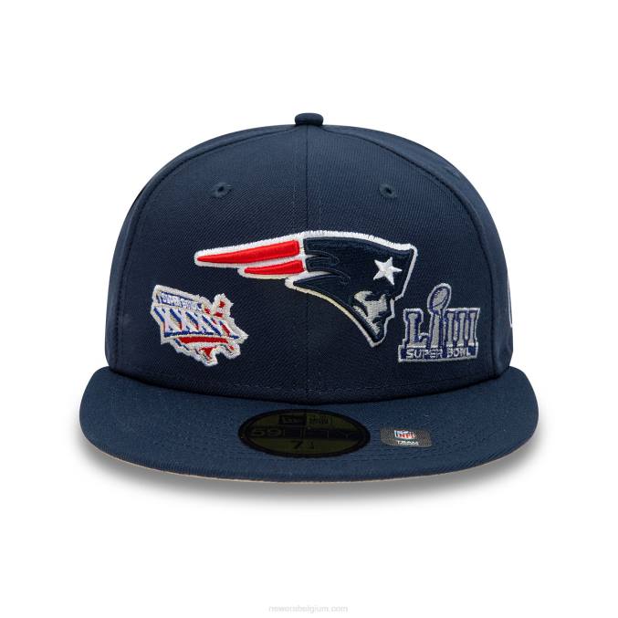 New Era new england patriots historische champs marine 59fifty getailleerde pet BT24158