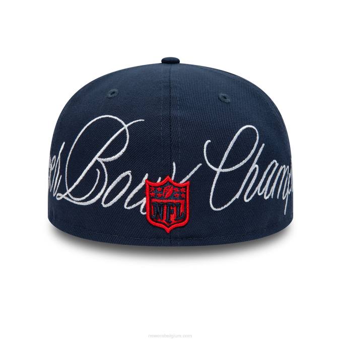 New Era new england patriots historische champs marine 59fifty getailleerde pet BT24158