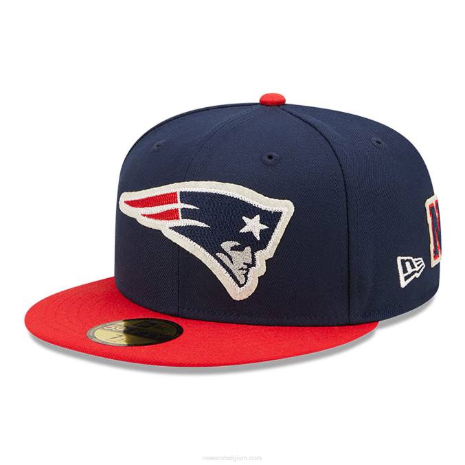 New Era new england patriots ne letterman marine 59fifty getailleerde pet BT24282