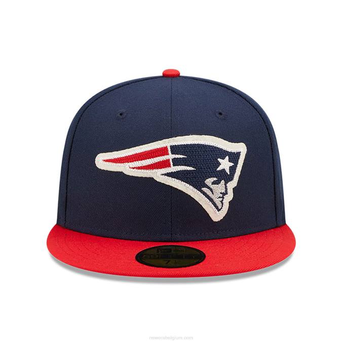 New Era new england patriots ne letterman marine 59fifty getailleerde pet BT24282