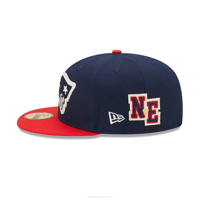 New Era new england patriots ne letterman marine 59fifty getailleerde pet BT24282