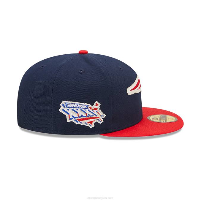 New Era new england patriots ne letterman marine 59fifty getailleerde pet BT24282