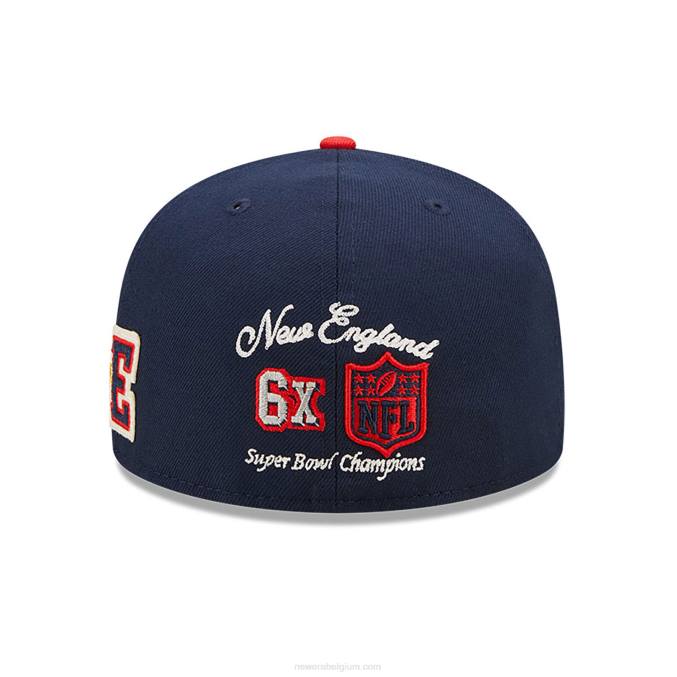 New Era new england patriots ne letterman marine 59fifty getailleerde pet BT24282