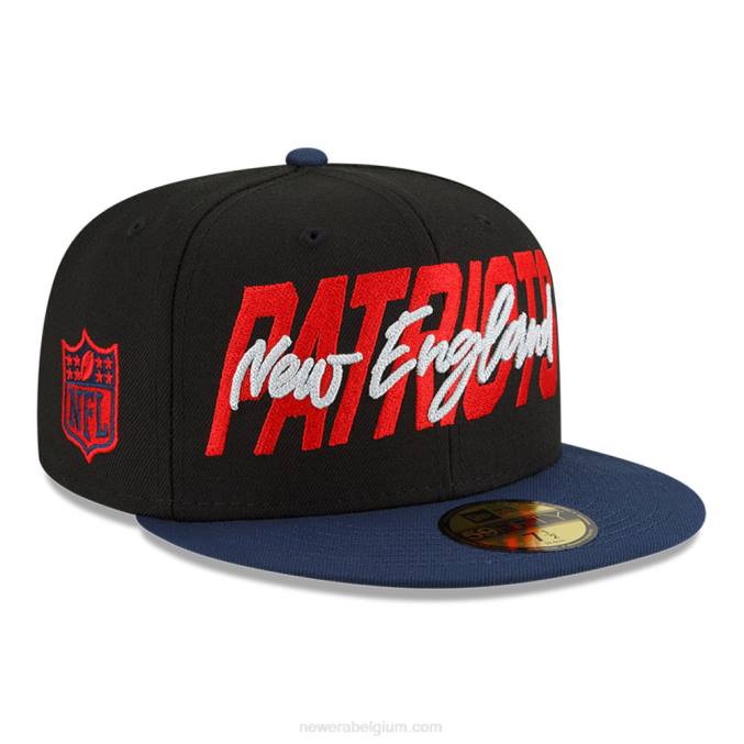 New Era new england patriots nfl draft zwarte 59fifty getailleerde pet BT24183