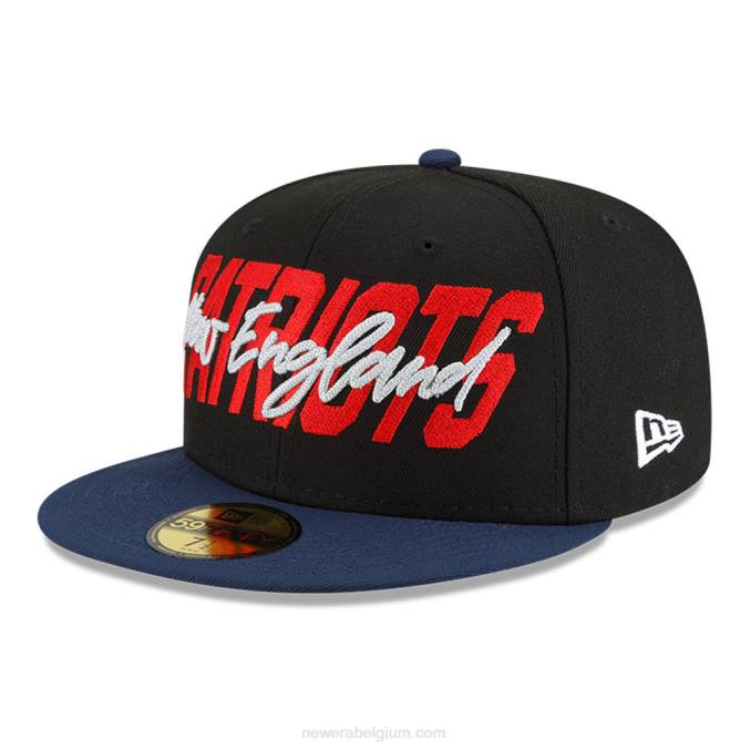 New Era new england patriots nfl draft zwarte 59fifty getailleerde pet BT24183
