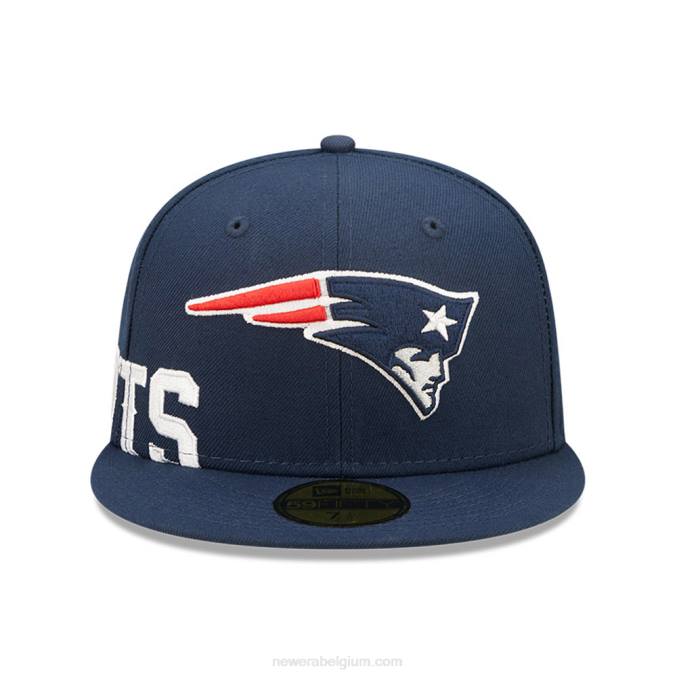 New Era new england patriots nfl zijsplit blauwe 59fifty getailleerde pet BT2457