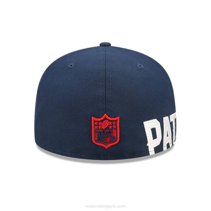 New Era new england patriots nfl zijsplit blauwe 59fifty getailleerde pet BT2457