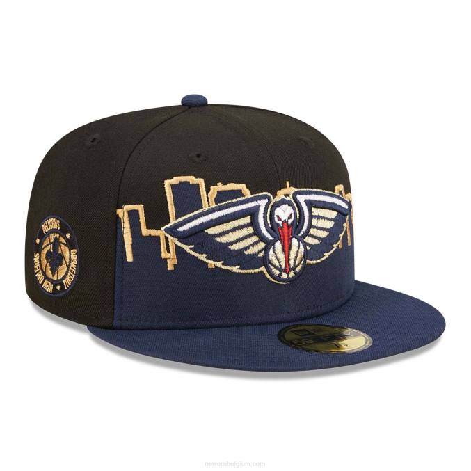 New Era new orleans pelicans nba tip off 2022 zwarte 59fifty fitted cap BT241070