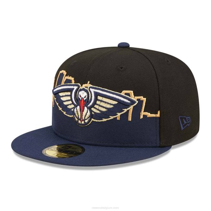 New Era new orleans pelicans nba tip off 2022 zwarte 59fifty fitted cap BT241070