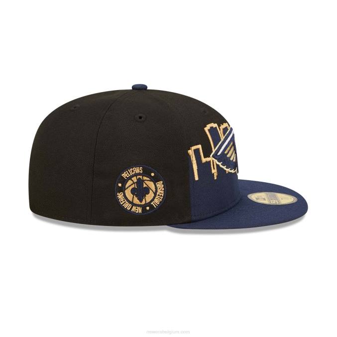 New Era new orleans pelicans nba tip off 2022 zwarte 59fifty fitted cap BT241070