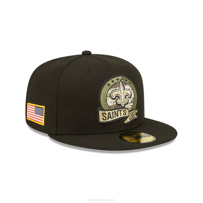 New Era new orleans saints nfl salute to service zwarte 59fifty getailleerde pet BT24151