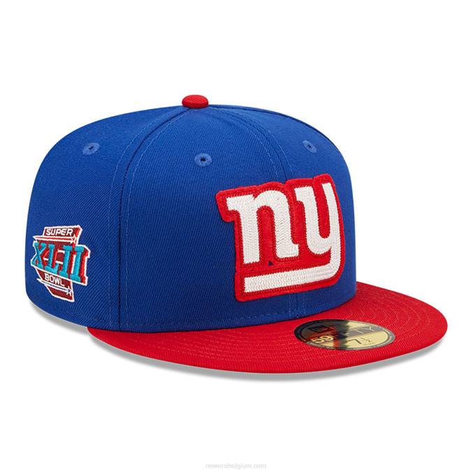 New Era new york giants ne letterman blauwe 59fifty getailleerde pet BT24344